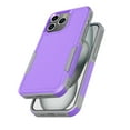 thumbnail image 7 of iPhone 15 Pro Max Case with Tempered Glass Screen Protector, Tekcoo Heavy Duty Rugged Shockproof Full Body Protective 2-IN-1 Phone Case Cover for iPhone 15 Pro Max, Purple, 7 of 7