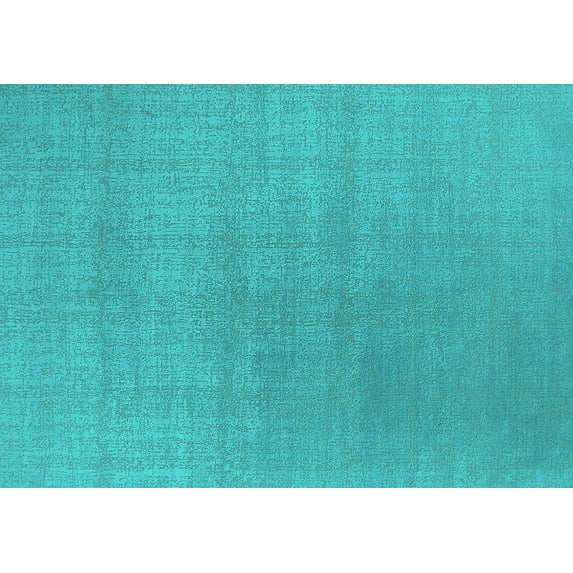 Ahgly Company Indoor Rectangle Oriental Turquoise Blue Industrial Area Rugs, 7' x 9'