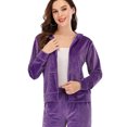 thumbnail image 3 of SAYFUT Womens Velour Tracksuit Zipper Hoodie Coat Zip Up Sweater Long Sleeve Sweatshirt Jumper Hoodies Tops Sport Yoga Running Velour Tracksuits Casual, 3 of 5