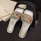 thumbnail image 5 of Sandalias planas con joyas y purpurina de punta cuadrada Slide On, 5 of 6