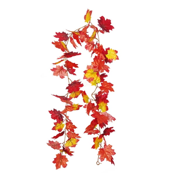 2026 Hot!Fall Decor Festival Simulation Maple Leaf Rattan Decoration Christmas Party Wall Hanging Maple Leaf Rattan