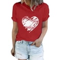thumbnail image 1 of T-Shirt à Manches Courtes pour Femmes Femmes Liquidation T-Shirt en Chiffon pour Femmes T-Shirt de Baseball pour Femmes Amour Classique Col Rond Décontracté T-Shirt de Baseball à Manches Courtes, 1 of 7