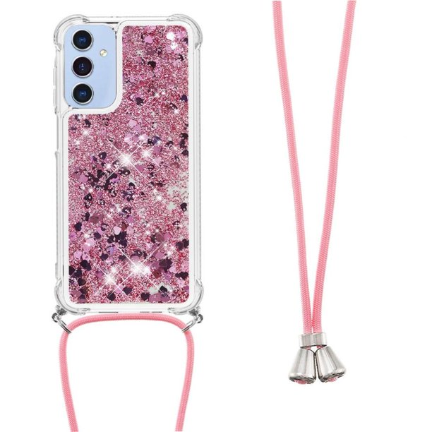 Funda FOXDOCK para Samsung Galaxy A16 con Cuerda Ajustable, Brillo Líquido, Protección Antigolpes y Lente – Ideal para Regalo