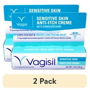 (2 pack) Vagisil Sensitive Skin Anti-Itch Cream for Women, with Hydrocortisone, Helps relieve Yeast Infection Irritation, Soothes & Cools, 1oz