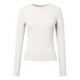 thumbnail image 4 of Camiseta corta de manga larga y corte ajustado para mujer: camiseta lisa de cuello redondo, camiseta básica para yoga y entrenamiento, ideal para llevar en otoño, 4 of 7