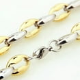 thumbnail image 2 of 6.5/7.5/12mm Polished Silver Stainless Steel Hollow Coffee Bean Chain Necklace, 2 of 6