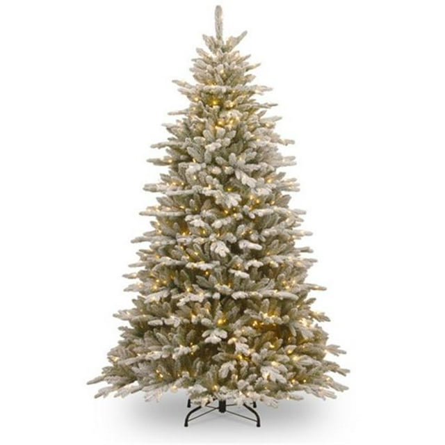 National Tree Company Snowy Sierra Spruce 7.5' Prelit Slim Artificial Christmas Tree