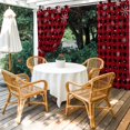 thumbnail image 6 of Outdoor Curtains for Patio Waterproof, Christmas White Snowflakes Grommet Gazebo Curtains Drapes for Porch, Pergola,Backyard,Outside, Privacy Panel 54 x 95 Inch, Winter Red Black Buffalo Plaid, 6 of 9