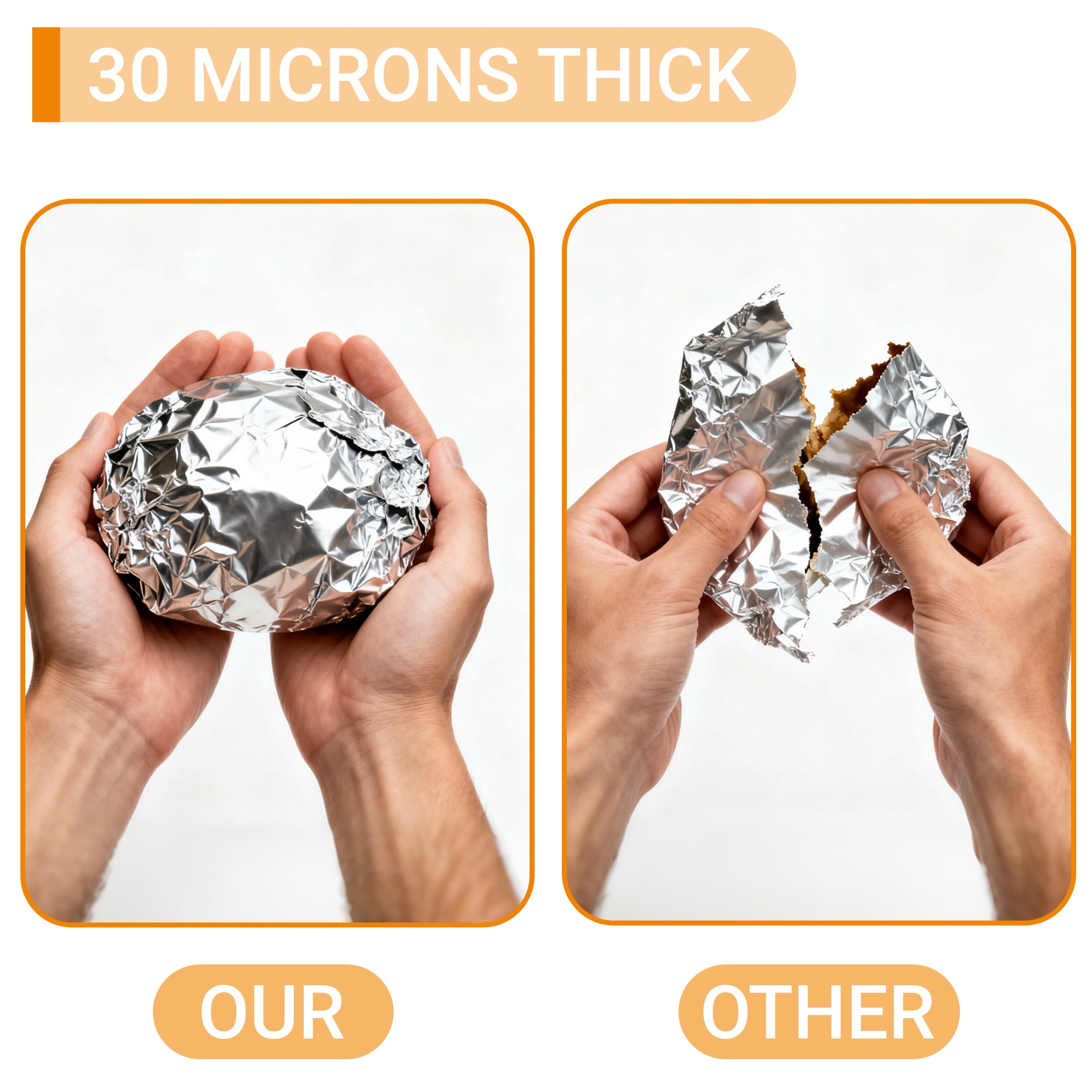 GARITIN Aluminum Foil Paper 223 Sq Ft, Heavy Duty Aluminum Foil, Non Stick Foil Roll with Cutter for Grilling, Cooking, Catering, Grill Foil Wraps for Food, 12 Inches Wide, Silver