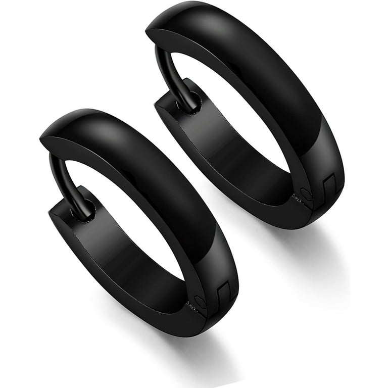 Jstyle Stainless Steel Hoop Earrings, Huggie Ear Piercings for Men
