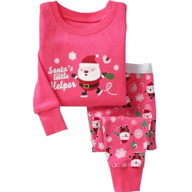 Ropa de dormir para niños, pijamas para bebés y niñas, ropa de Navidad para niños, camiseta de manga larga + Pantalones, Pijama de algodón de 2 a 7 años P05