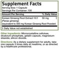 thumbnail image 2 of Bronson Korean Ginseng 500 mg, 100 Capsules, 2 of 2