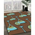thumbnail image 3 of Ahgly Company Machine Washable Indoor Square Transitional Red Brown Area Rugs, 3' Square, 3 of 7