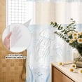 thumbnail image 3 of No Hook Shower Curtain, Blue Seahorse Coastal Shower Curtains for Bathroom with See Through Top Window, Summer Beach Nautical Ocean Coral Waterproof & Washable Bath Curtain Stall 48"x72", 3 of 9