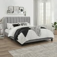 thumbnail image 5 of Hillsdale Furniture Crestone Gray Velvet Tufted Upholstered Platform Queen Bed, 5 of 13