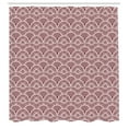 thumbnail image 2 of Ambesonne Japanese Art Shower Curtain, Fish Scale Lines Motif, 69"Wx84"L, Dried Rose, 2 of 4