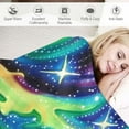 thumbnail image 3 of Nawypu Printed Antipill Winter Blanket Fabric Milkyway Sky Galaxy Outer Space Stars Night Aurora Borealis Stargazers Nature Northern Lights Landscapes Purple Green Blue Navy Swirls Sold, 3 of 6