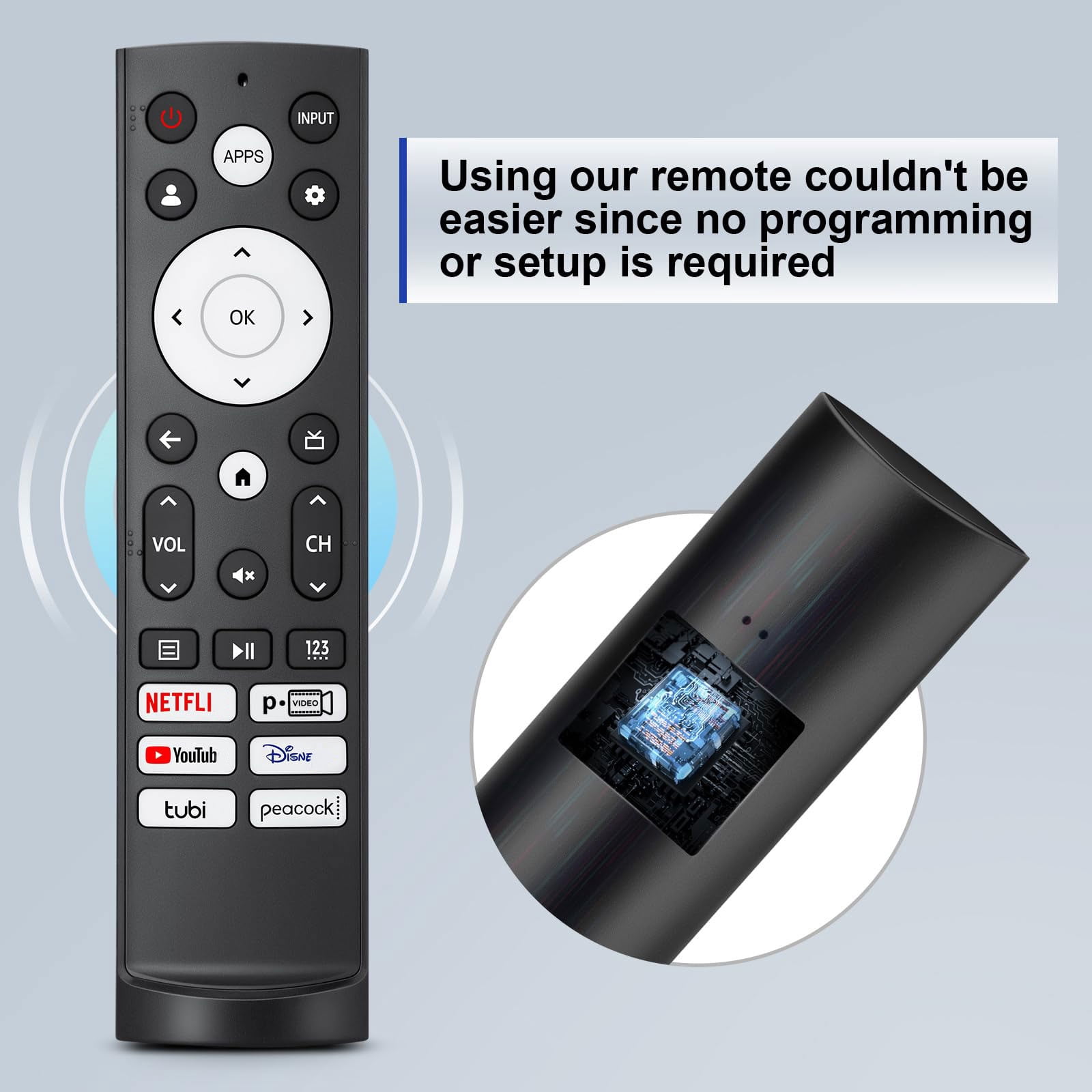 Replacement Remote Control Compatible with Hisense Smart Google TV，Compatible with Hisense UHD 4K ULED Google TVs