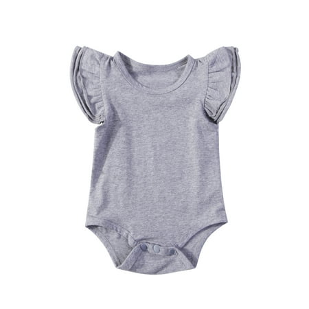 

FOCUSNORM Newborn Infant Baby Girl Solid Ruffle Romper Bodysuit Jumpsuit Casual Clothes One Piece Outfit