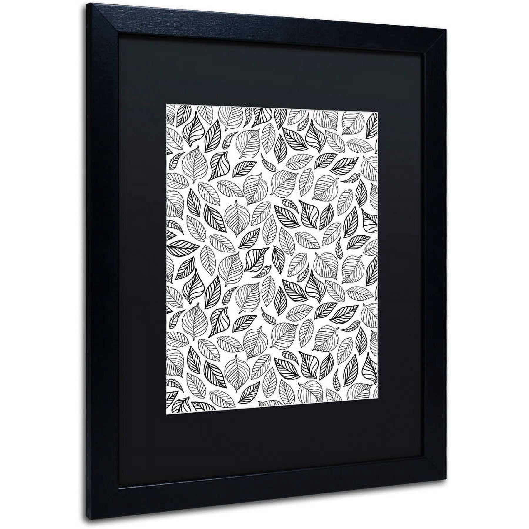 Trademark Fine Art "October Leaves" Canvas Art by Elizabeth Caldwell, Black Matte, Black Frame