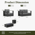 thumbnail image 7 of LayinSun Oversized Aluminum Outdoor Furniture Set, 4 Piece Patio Sofa Sets with Fire Pit Table, Deep Seating and Upgraded 6-inch Cushions for Porch, Balcony, Deck, 7 of 7