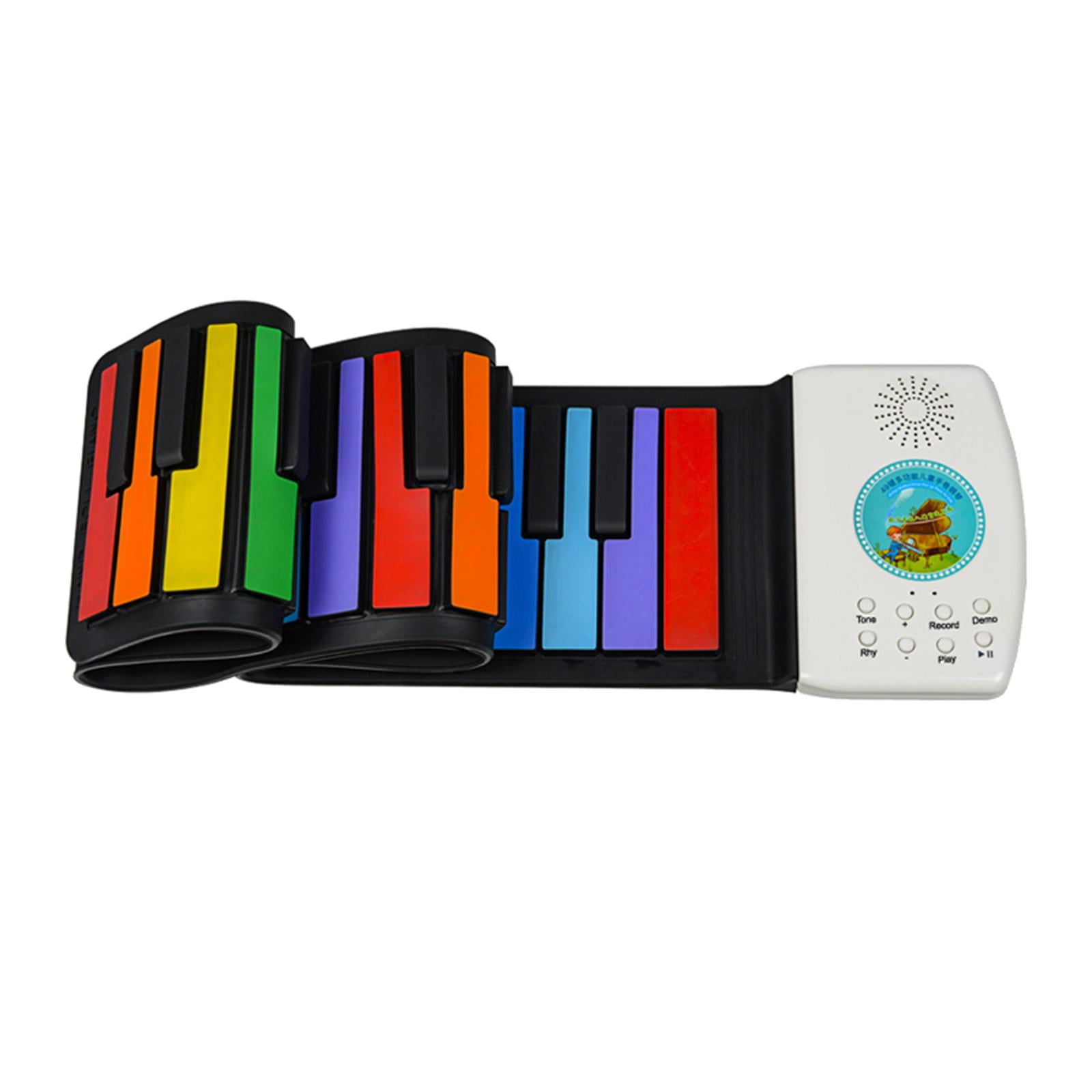 LeeQinersw 49 Keys Digital Keyboard Flexible Roll Up Piano Digital Keyboard Piano Hand Roll Rainbow