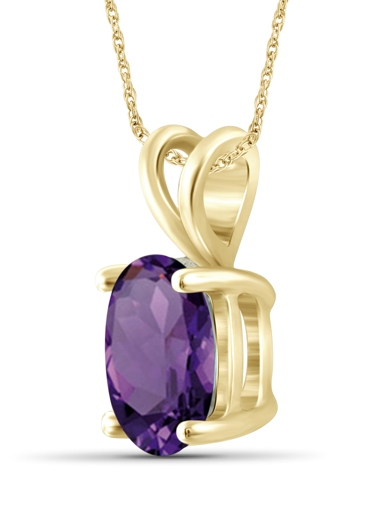 Silver Chain Necklace for Women – 14K Gold Plated Silver Necklace with Sparkling Genuine 1.50 CTW Purple Amethyst – Chic, Stunning Silver Statement Necklace Gifts by JewelersClub