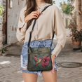 thumbnail image 5 of Kuiaobaty Hummingbird Print Crossbody Bag for Women, Hibiscus Flower Print Vegan Leather Hobo Handbag Crossbody, Multi Pockets Shoulder Purse with Adjustable Strap for Travel & Work, 5 of 7
