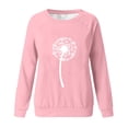 thumbnail image 4 of Bcresic Dandelion Graphic T Shirt Women Long Sleeve Tops Round Neck Funny Wildflower Tops Loose Lightweight Sweatshirt Raglan Clothing Spring Holiday Shirts,#05_Dandelion Pink,X-Large, 4 of 4