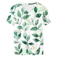 thumbnail image 5 of Mifsaly Womens Blouses Casual Vintage Floral Print Cotton Tshirt V Neck Short Sleeve Summer Tops Casual Loose Fit Lightweight Elegant Shirt Daily Vacation Fashion Tee L, 5 of 5