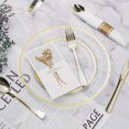 thumbnail image 5 of 175PCS Gold Plastic Dinnerware Set, Disposable Party Plates for 25 Guests, Include: 50Plastic Plates, 25 Pre Rolled Napkins with Gold Silverware, 25 Cups, 5 of 12