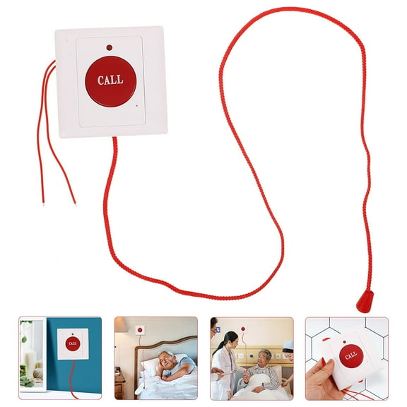 TEHAUX 2-Pack White Emergency Call Buttons with Pull Cord for and Disabled Assistance at Home