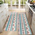 thumbnail image 4 of Kitchen Rugs Sets Of 2,Blue and Pink Diamond Shaped Boho Pattern Anti Fatigue Kitchen Mat Rugs Non Slip Washable,Decorative Kitchen Floor Mats for Kitchen,Sink,Laundry,17"X47", 4 of 5