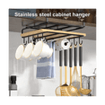 thumbnail image 3 of Stainless Steel Kitchen Utensil Racks Storage Rack Under Cabinet Kitchen Utensil Racks with 10 Hooks, 3 of 7