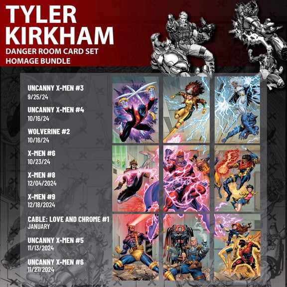 Collectible [9 PACK] DANGER ROOM CARD SET HOMAGE CONNECTING COVERS EXCLUSIVE VIRGIN BUNDLE TYLER KIRKHAM VAR (01/01/2025)