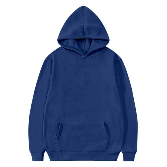 Cethrio Boys Hooded Sweatshirts, Casual Thicken Long Sleeve Pullover Fall Winter Tops Navy Size 10-12