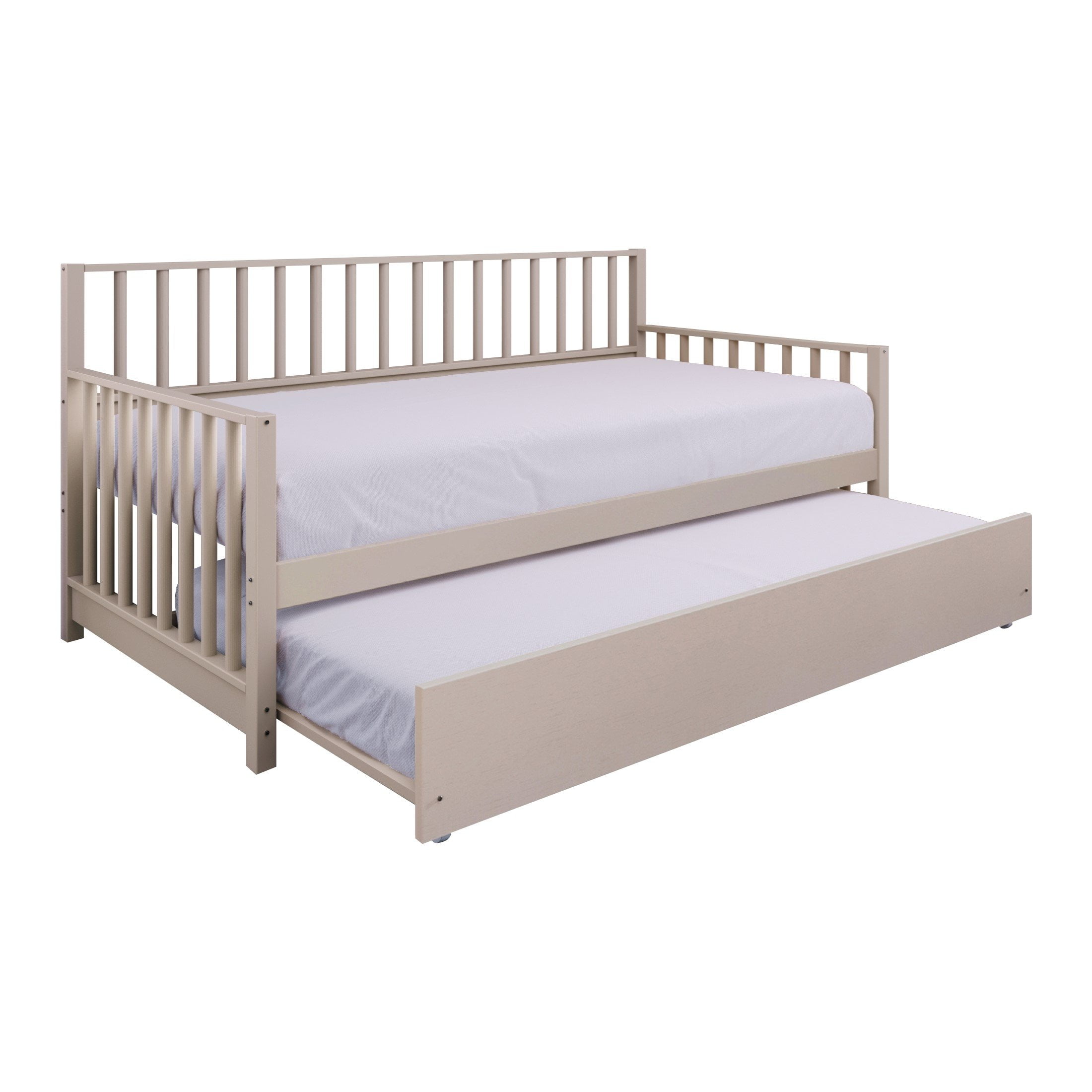 CASTLE PLACE Solid and Manufacturer Wood Vintage Style Twin Size Daybed with Trundle White
