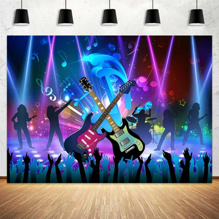 Rock and Roll Party Decorations Backdrop Music Party Decoration