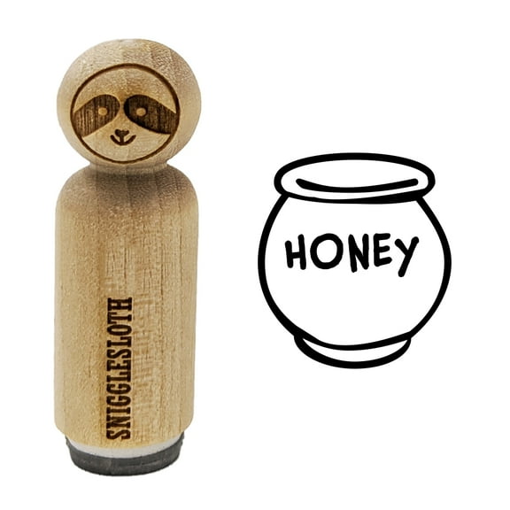 Honey Pot Doodle Bee Rubber Stamp for Scrapbooking Crafting Stamping - Mini 1/2 Inch
