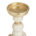 thumbnail image 6 of DecMode 2 Candle White Polystone Elephant Candle Holder with White Wash Finish, Set of 2, 6 of 9