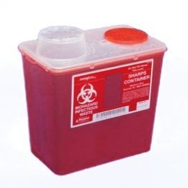- Medium 8 Qt. Sharps Disposal Container, Chimney-Top, Red - 8881676285, Medium 8 quart By Monoject