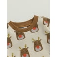 thumbnail image 6 of Wassery Baby Boy Girl Christmas Sweatshirt Rompers Long Sleeve Gingerbread Man/Elk Print Jumpsuit Newborn Infant Cute Fall Clothes 0-24 Months, 6 of 9
