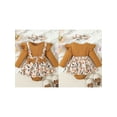 thumbnail image 2 of FOCUSNORM Barboteuse pour Bébés Filles Robe Papillon/citrouille/fleur Imprimé Manches Longues Combinaisons et Ensemble de Bandeau Mignon pour Tout-Petit, 2 of 9