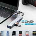 thumbnail image 4 of 8-IN-2 USB C+USB3.0 Dock 8 Port USB Splitter Extended 3xUSB2.0+1xUSB3.0+1xType C Card Reader Adapter for PC Keyboards, 4 of 9