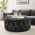 thumbnail image 6 of Amour Tufted Button Large Round Performance Velvet Ottoman, 6 of 6