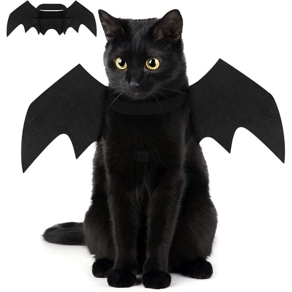 LQCrafK Fun and Festive Pet Halloween Costume - Adorable Cat Bat Wings Design