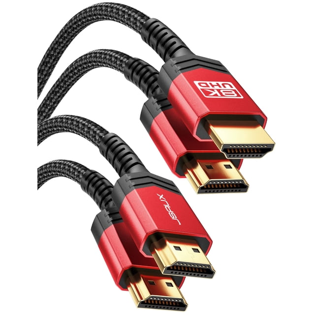 Cables HDMI JSAUX 8K 2.1 3 m, paquete de 2 unidades, 48 Gbps, 8K y 4K Ultra Hi