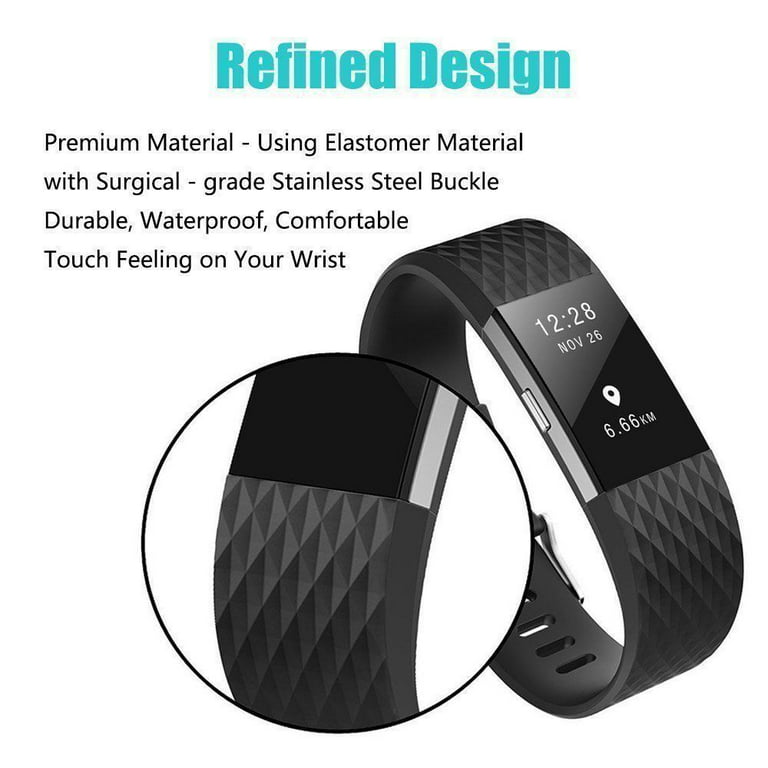 3 PACK Fitbit Charge 2 Replacement Bracelet Watch Band Heart Rate Fitness