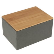 Bamboo Lid Tea Storage Box Organizer Container Wood Container C