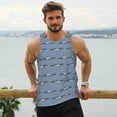 thumbnail image 6 of KLL Cute Whale Print Men's Muscle Gym Workout Stringer Tank Tops Bodybuilding Fitness T-Shirts Tank Tops Men-Large, 6 of 7